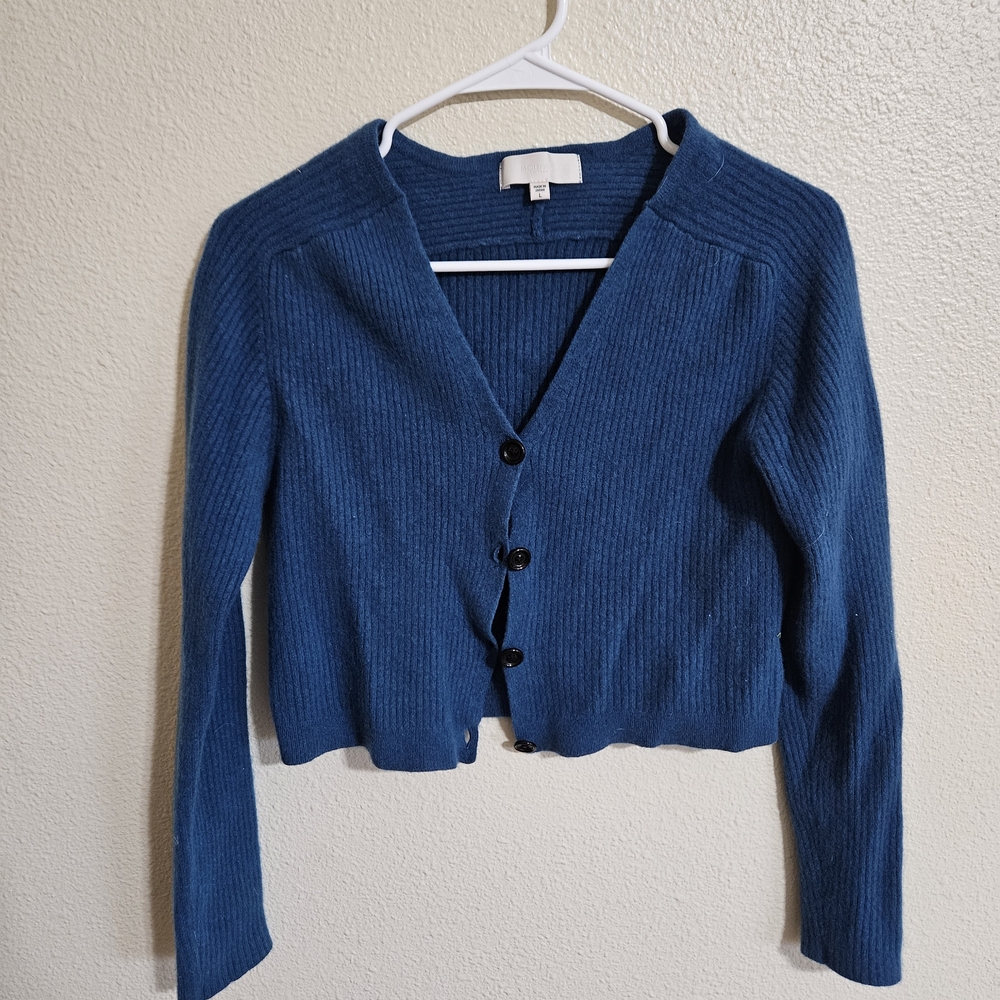 Moussy Vintage Teal Wool Cardigan Sweater
